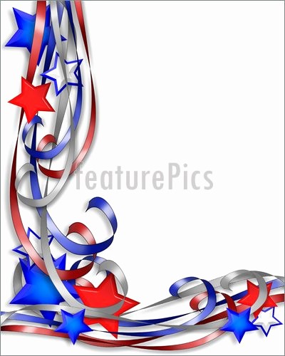 Closed 4th Of July Template Elegant Illustration Patriotic Border Stars and Stripes Ribbons