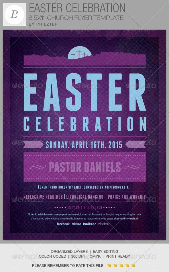 Closed for Easter Sign Template Awesome Easter Celebration Church Flyer Template