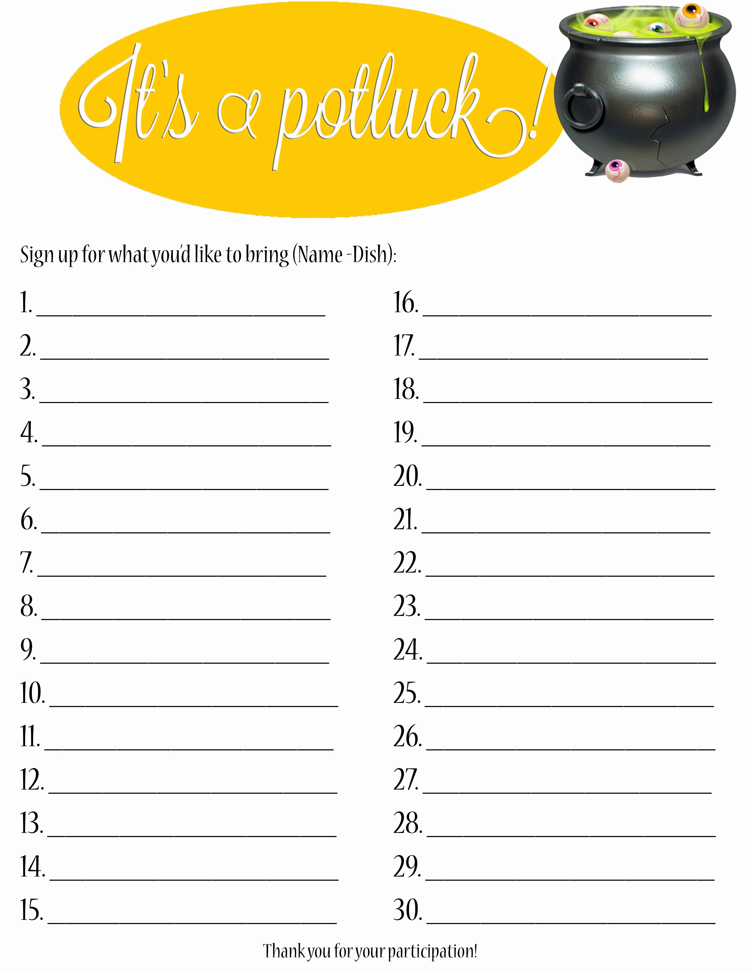 Closed for Easter Sign Template Awesome Thanksgiving Printable Potluck Sign Up Sheets – Happy
