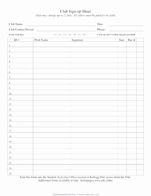 Club Sign In Sheet Template Awesome Club Sign Up Sheet Sign Up Sheets Lghs Interact Club
