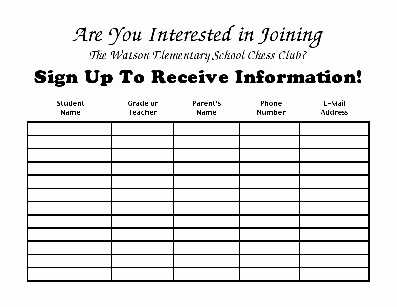 Club Sign In Sheet Template Beautiful Previous form Next form