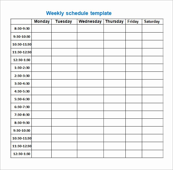 College Class Schedule Template Printable Fresh 7 Sample Class Schedules
