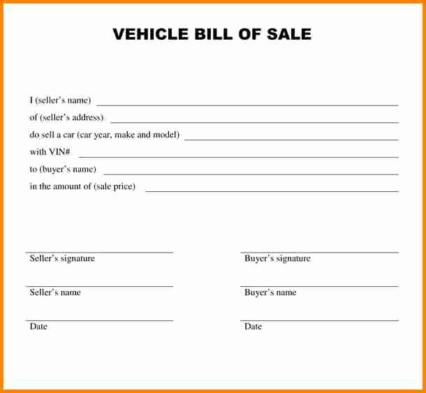 Colorado Auto Bill Of Sale New 5 Bill Of Sale Alabama Car