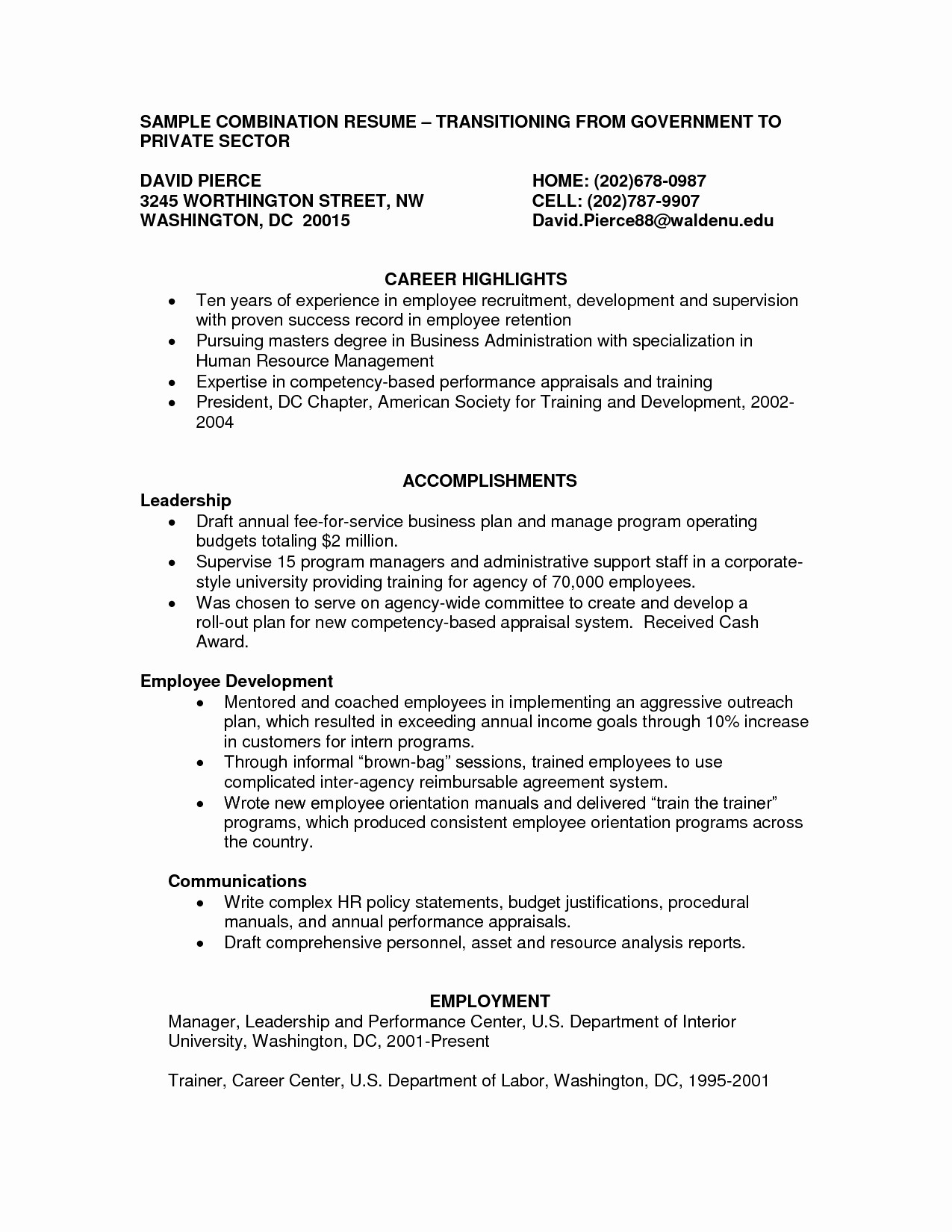 Combined Resume and Cover Letter Awesome Bination Resume Sample Career Change Inspirational Work