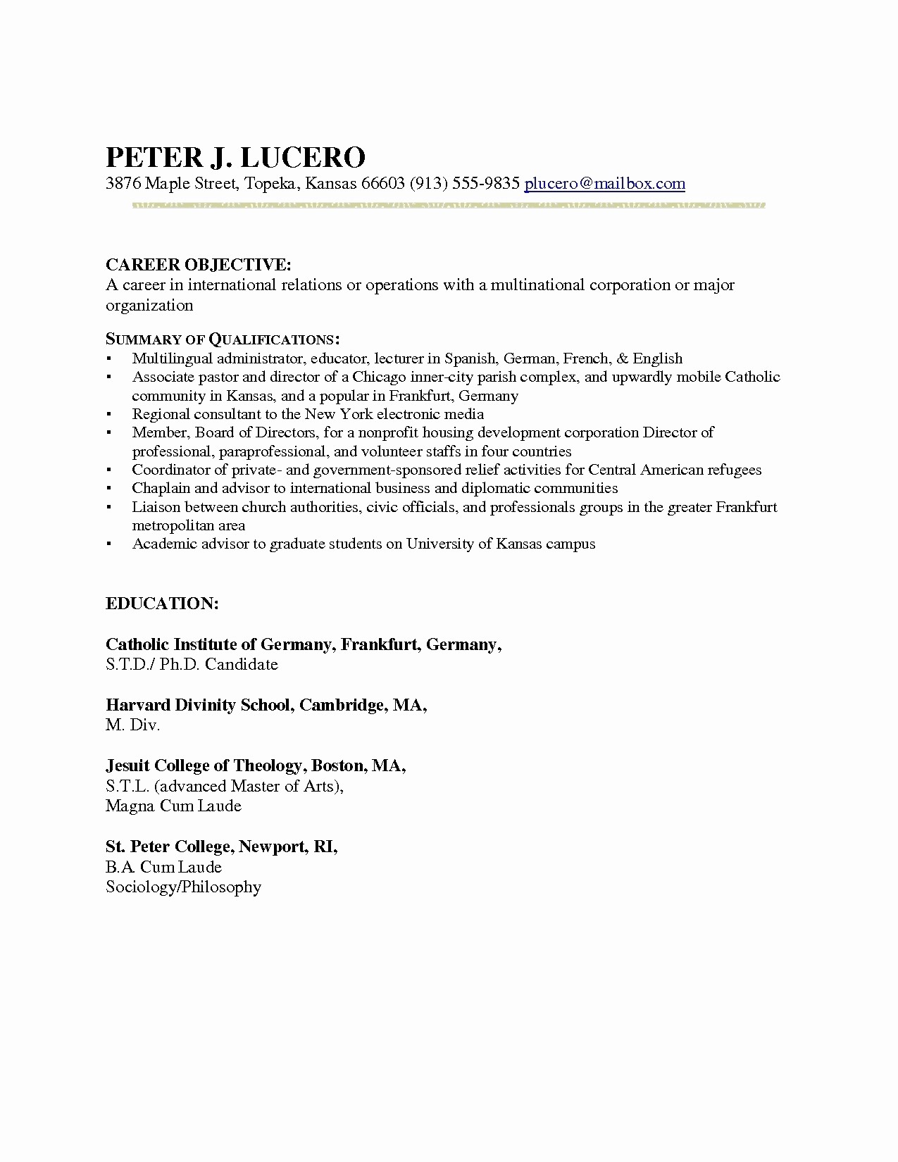 Combined Resume and Cover Letter New Bination Resume Sample Career Change