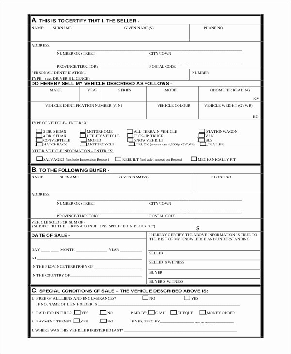 Commercial Truck Bill Of Sale New Generic Bill Of Sale Template 12 Free Word Pdf