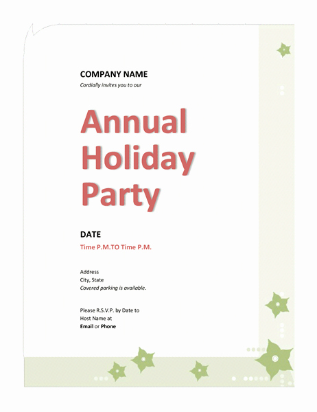 Company Holiday Party Invitation Template Luxury Pany Holiday Party Invitation