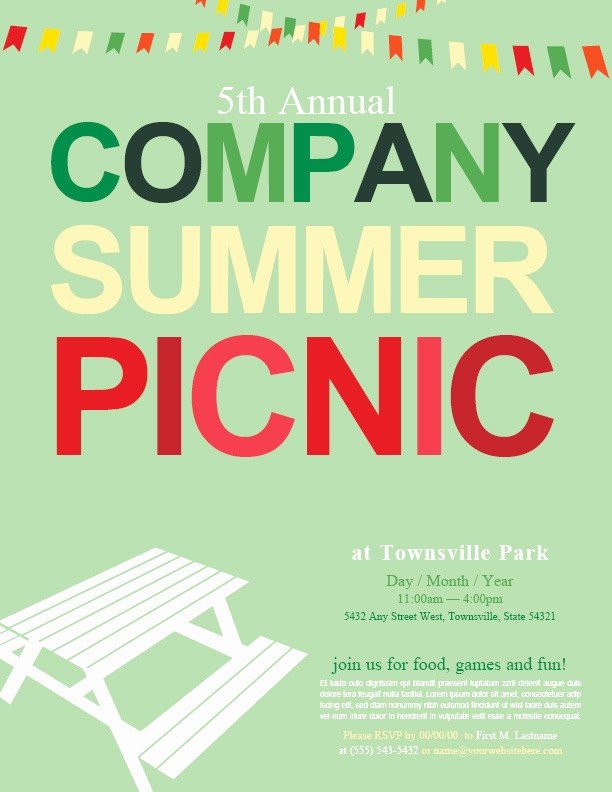 Company Picnic Flyer Template Free Awesome Pany Picnic Background to Pin On Pinterest