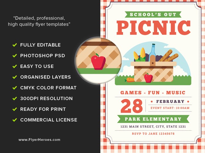 Company Picnic Flyer Template Free Luxury School S Out Picnic Flyer Template Flyerheroes