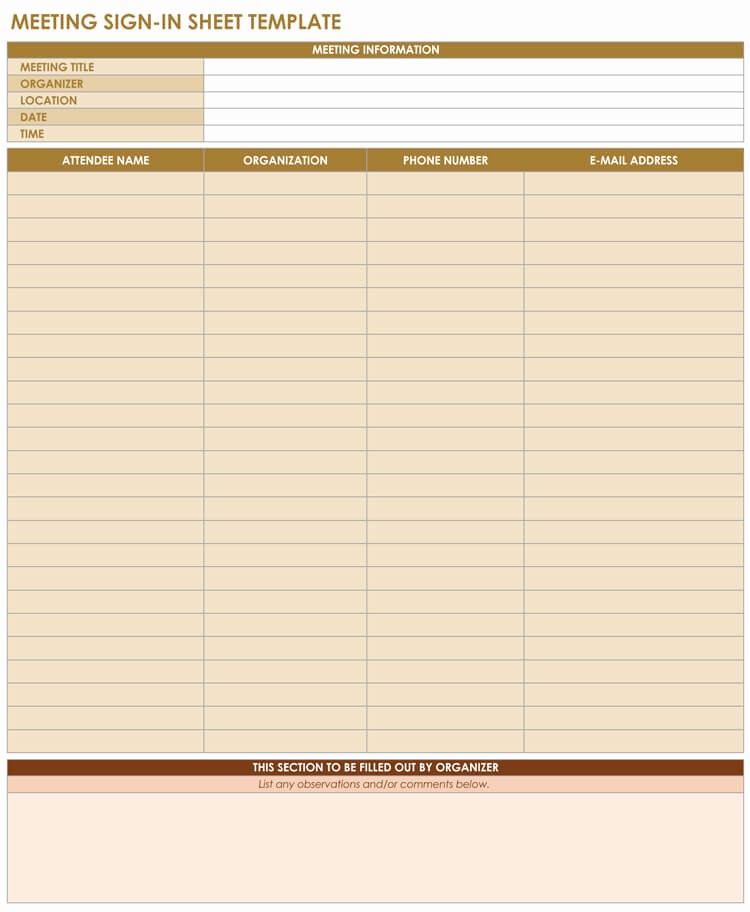 Conference Sign In Sheet Template Awesome 16 Free Sign In &amp; Sign Up Sheet Templates for Excel &amp; Word