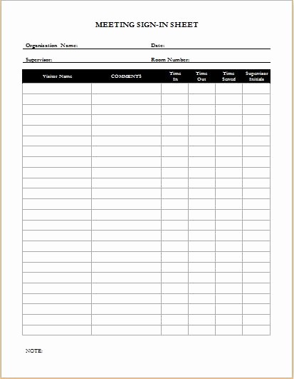 Conference Sign In Sheet Template Beautiful Sign In Sheets for Visitors Meetings &amp; Patients