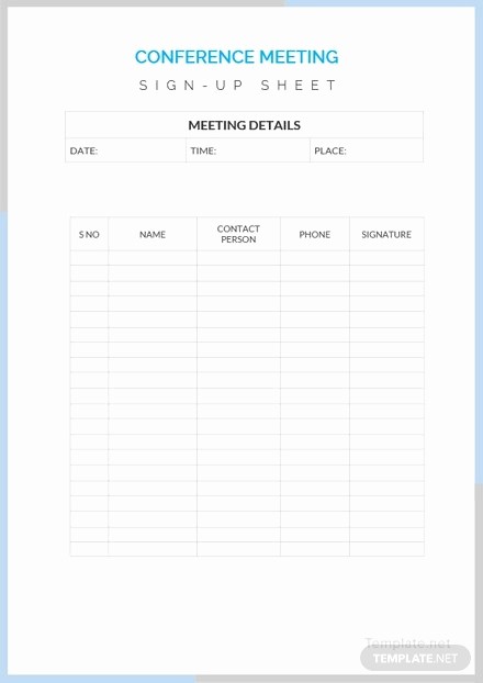 Conference Sign In Sheet Template Inspirational Sample Sign Up Sheet Template In Microsoft Word Pdf