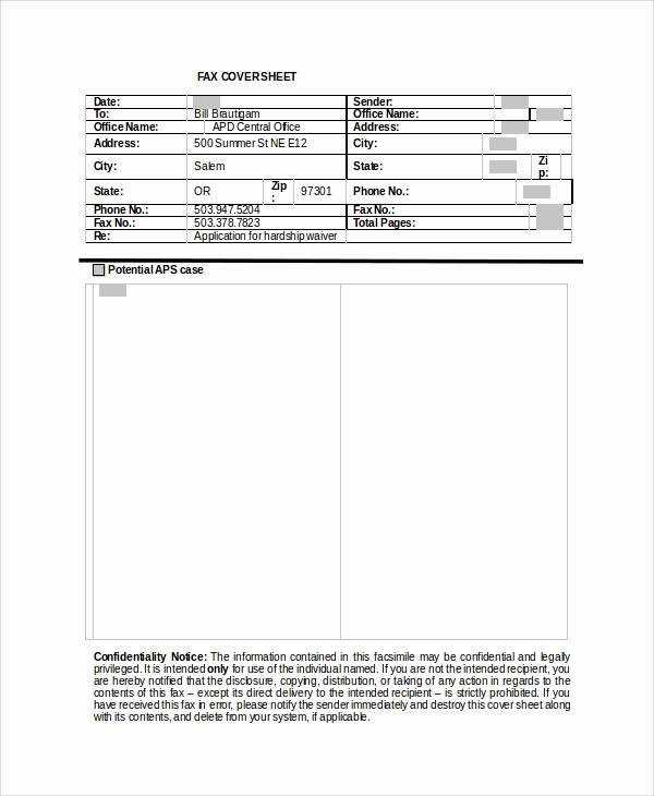 Confidential Fax Cover Sheet Pdf Beautiful 7 Sample Confidential Fax Cover Sheets