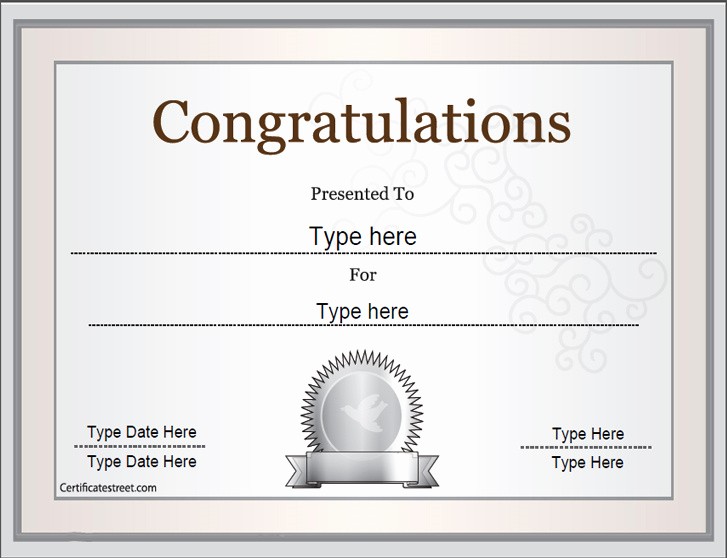 Congratulations Certificate Template Microsoft Word Awesome Special Certificates Congratulations Certificate