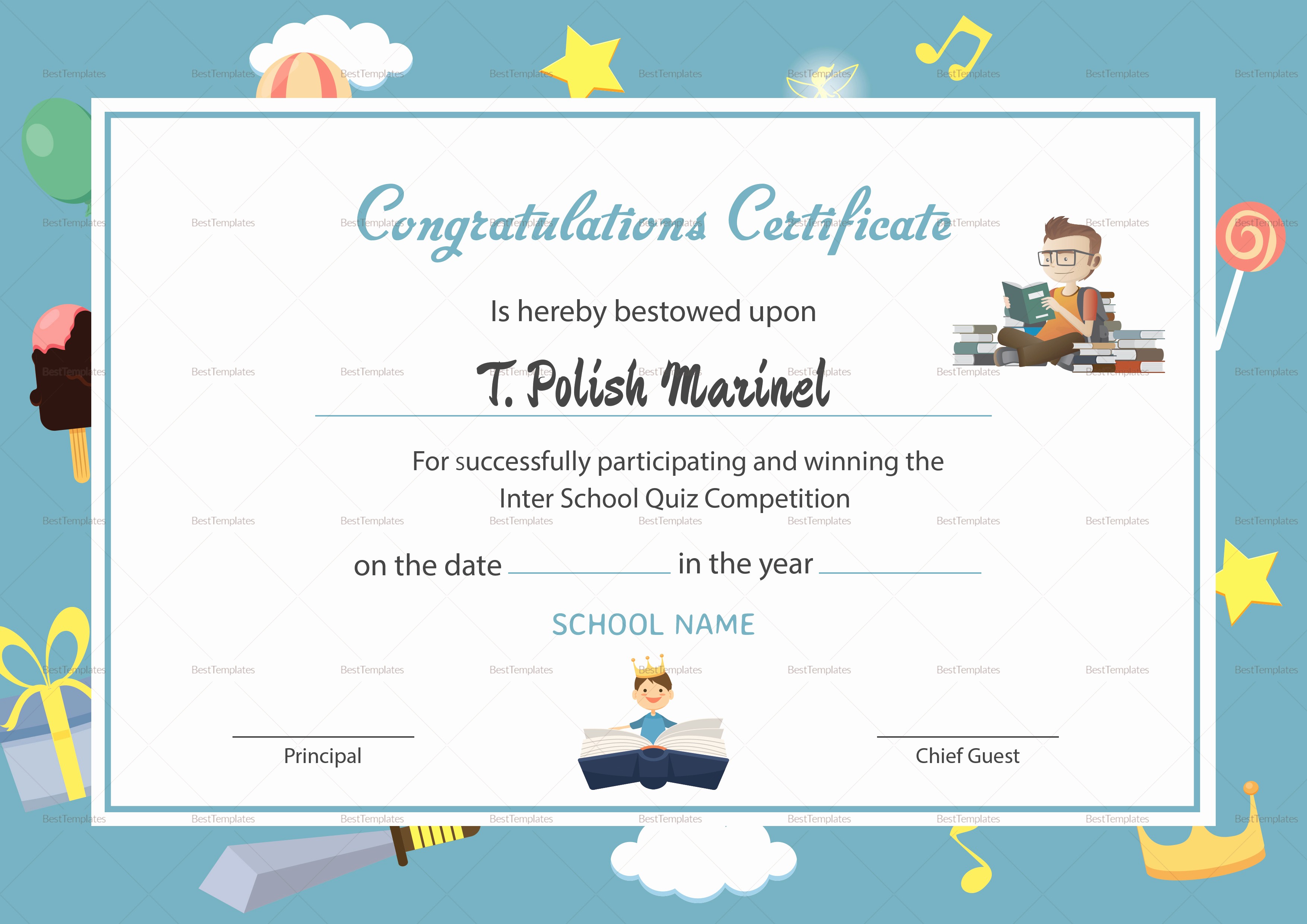 Congratulations Certificate Template Microsoft Word Fresh Reading Award Congratulations Certificate Design Template