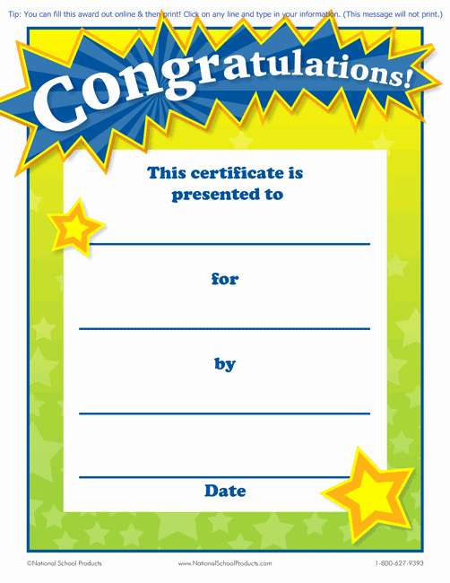 Congratulations Certificate Template Microsoft Word Lovely Printable Congratulations Award for Teachers Free