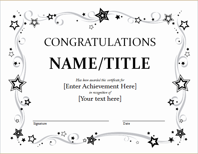 Congratulations Certificate Template Microsoft Word Luxury Congratulation Certificate Template for Word