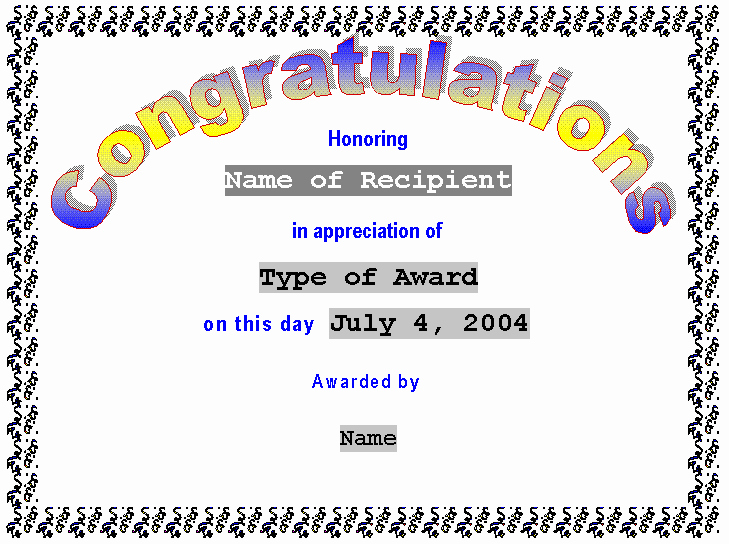 Congratulations Certificate Template Microsoft Word Unique Award Certificates Award Certificate Gift Certificate