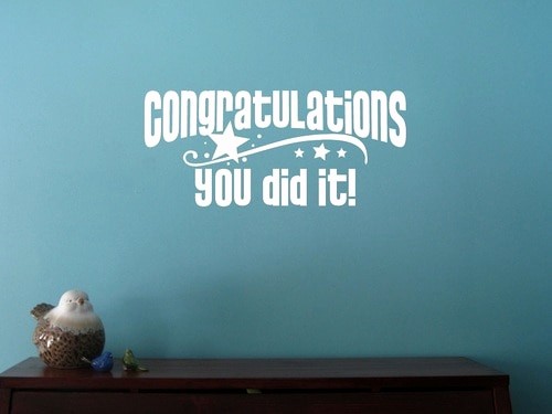 Congratulations You Did It Certificate Awesome Congratulations You Did It Graduation Wall Decal Vinyl