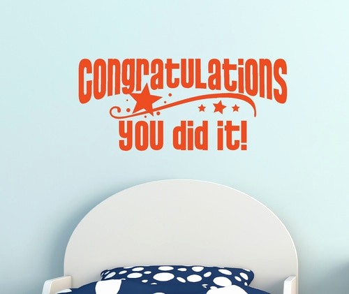 Congratulations You Did It Certificate Awesome Congratulations You Did It Graduation Wall Decal Vinyl