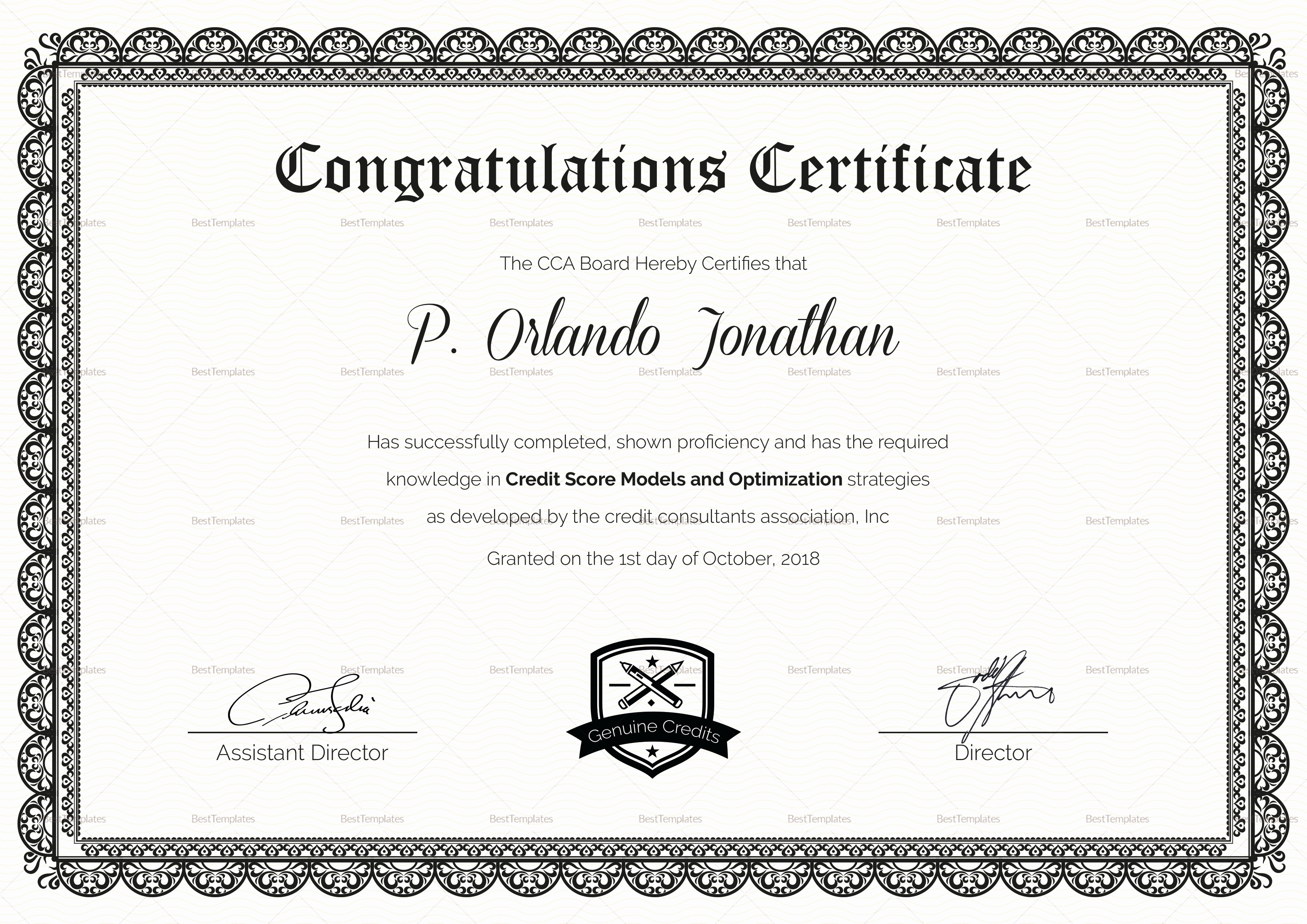 Congratulations You Did It Certificate Beautiful Certificate Congratulations Certificate Congratulations