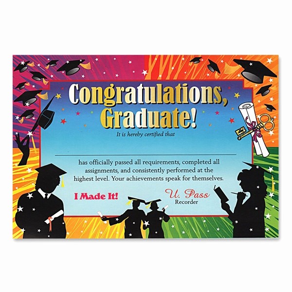 Congratulations You Did It Certificate Elegant Congratulations Graduate Award Certificates Partycheap