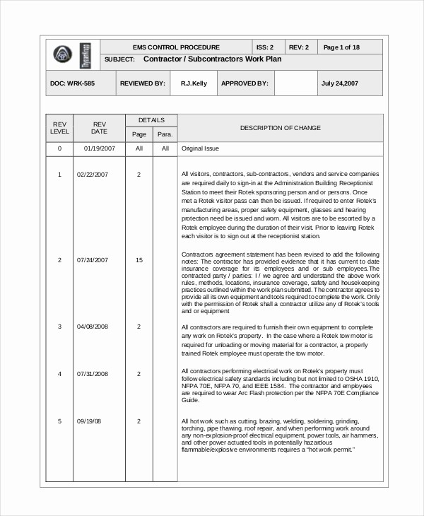 Construction Business Plan Template Word Elegant Work Plan Template 12 Free Pdf Word Documents Download