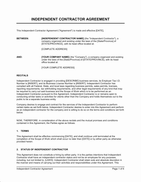 Construction Contract Template Microsoft Word Fresh 1099 Contractor Agreement Template Templates Resume