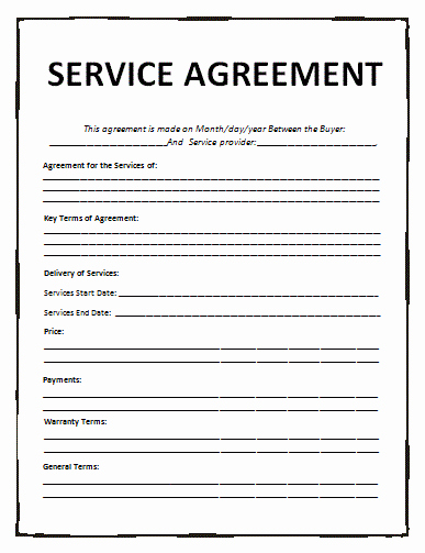 Construction Contract Template Microsoft Word New Service Agreement Template