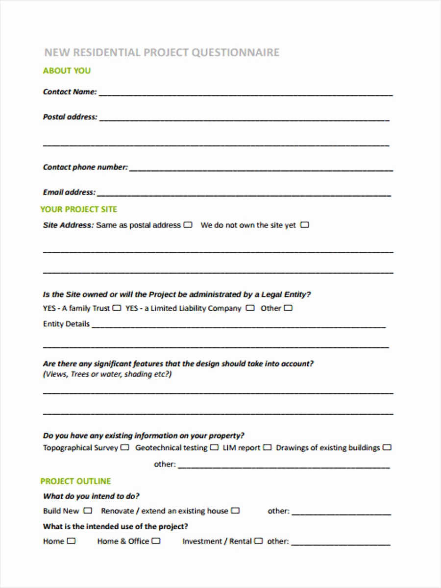 Construction Customer Satisfaction Survey Template Best Of 6 Client Satisfaction Questionnaire form Sample Free