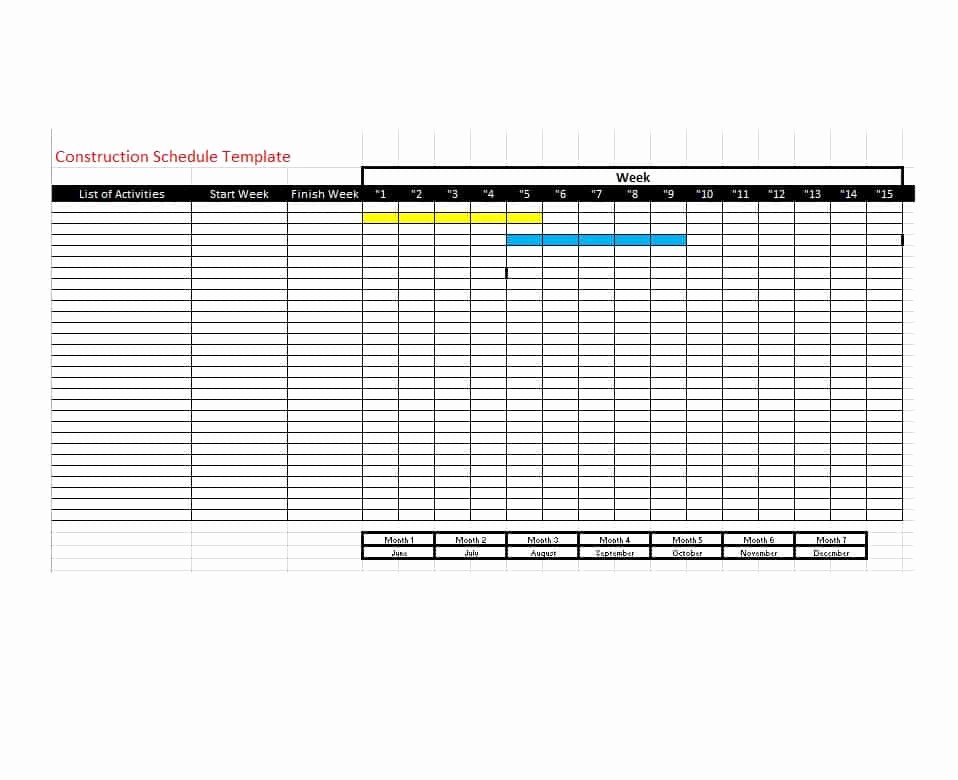 Construction Project Schedule Template Excel Unique 21 Construction Schedule Templates In Word &amp; Excel