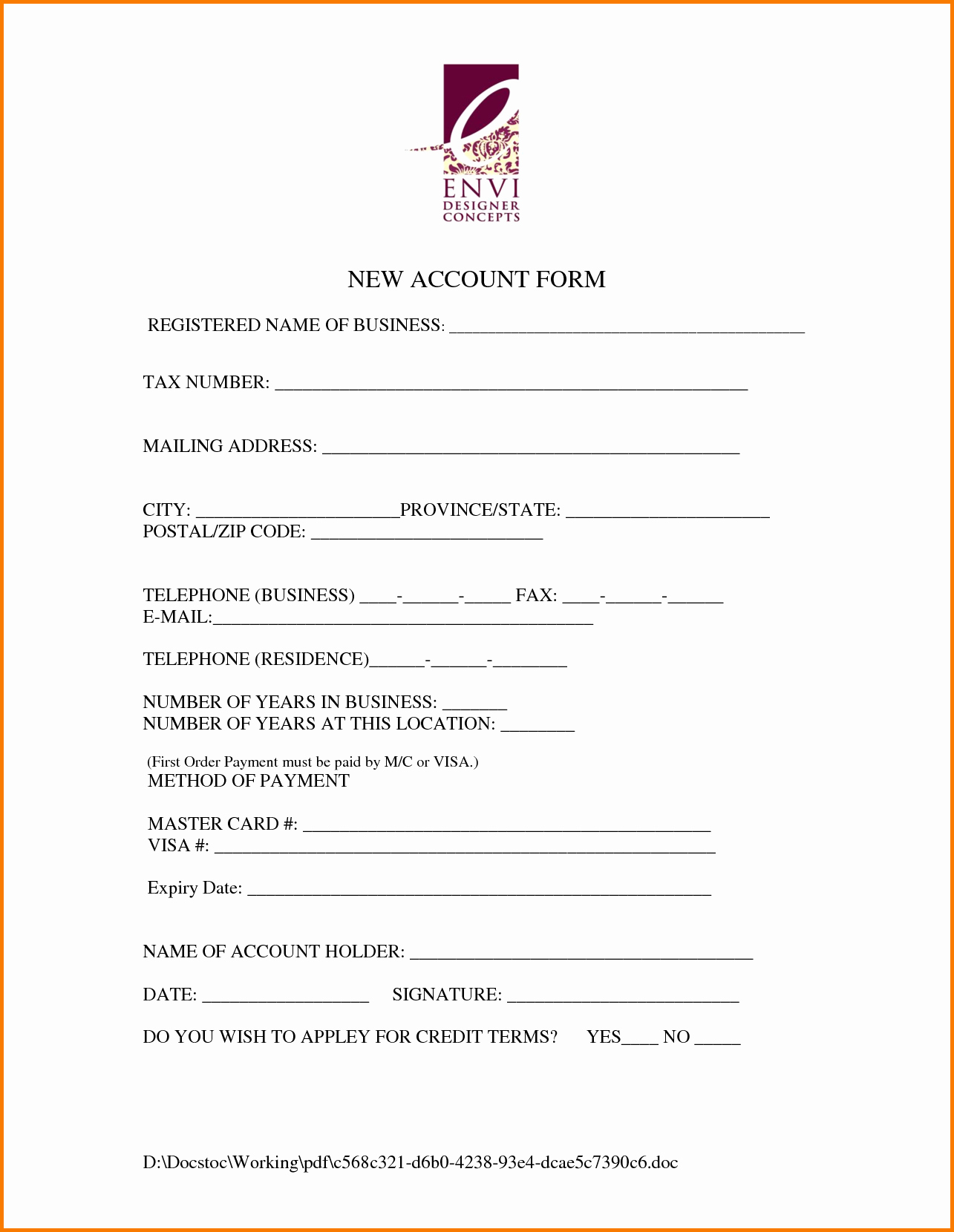 Contact Information form Template Word Awesome Customer Information Template