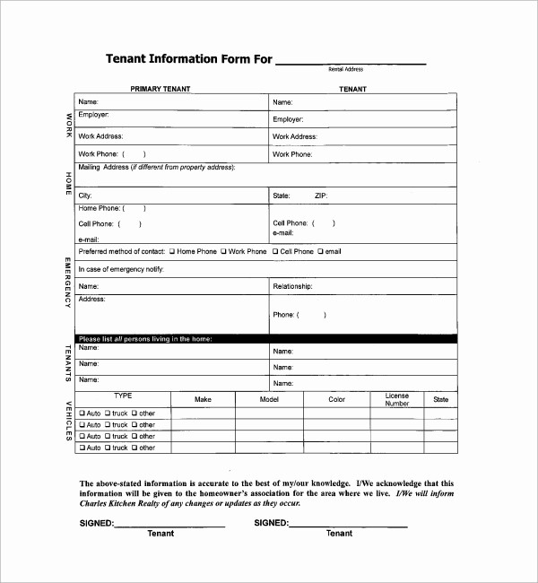 Contact Information form Template Word Luxury Tenant Contact Information form Template Ten Taboos About