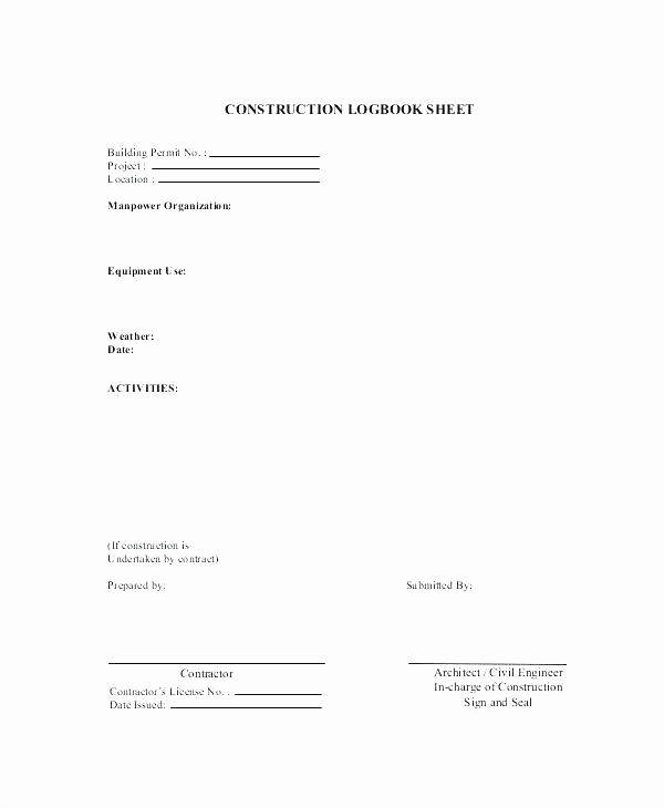 Contractor Sign In Sheet Template Lovely Contractor Sign In Sheet Template Blank Estimate Free
