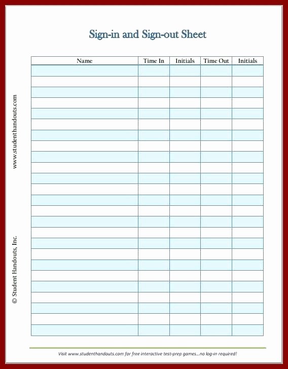 Contractor Sign In Sheet Template Lovely Free Printable Visitor Sign In Sheet Template Out Excel