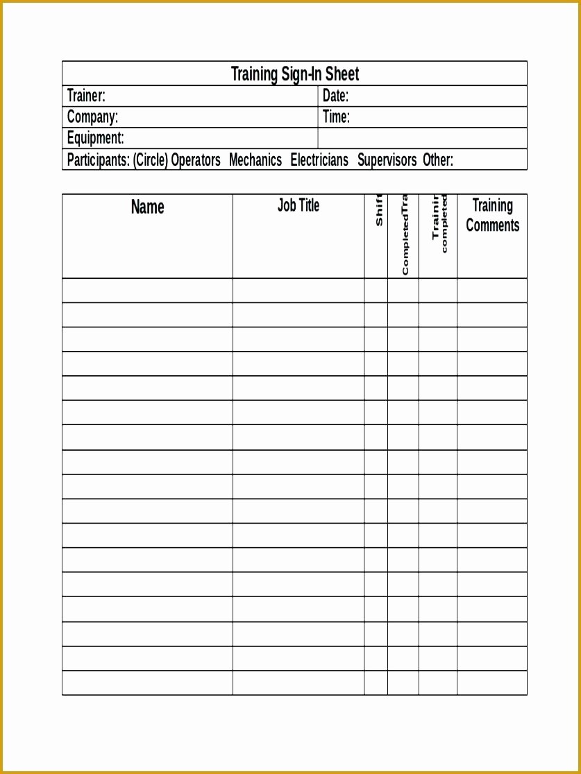 Contractor Sign In Sheet Template Unique Construction Sign In Sheet Template