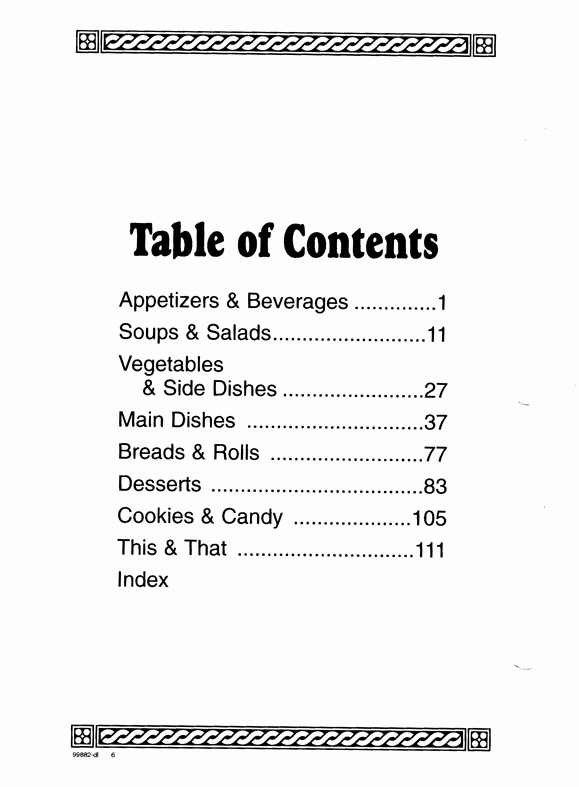 Cookbook Table Of Contents Template Fresh Cookbook Sections
