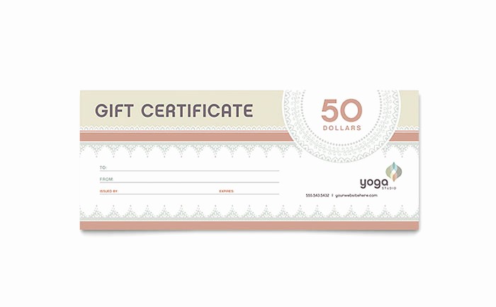 Cooking Class Gift Certificate Template Best Of Pilates &amp; Yoga Gift Certificate Template Word &amp; Publisher