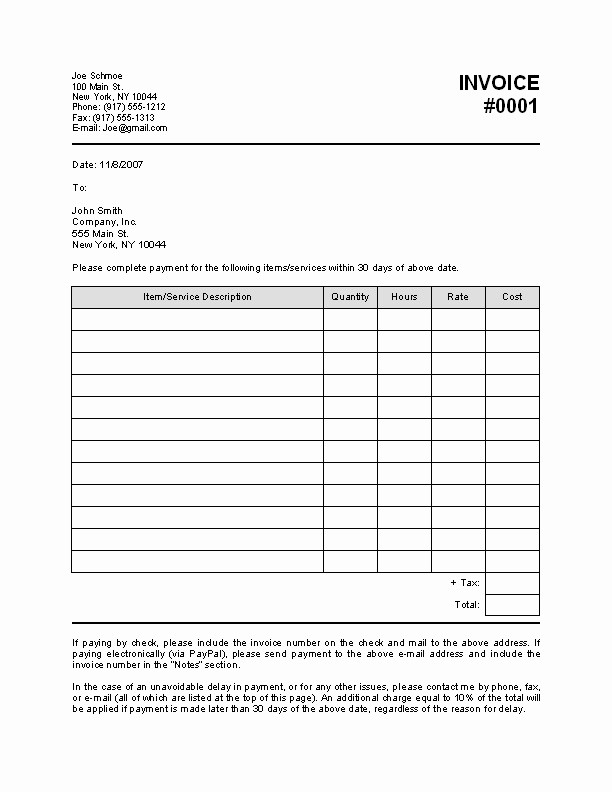 Copy Of A Blank Invoice Awesome Copy Invoice Template
