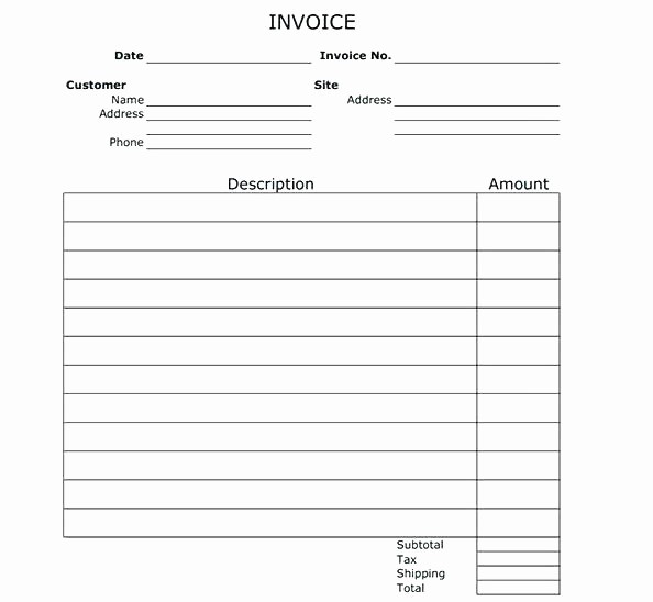 Copy Of A Blank Invoice Unique Blank Invoice Template Ms Word Download – Grnwav