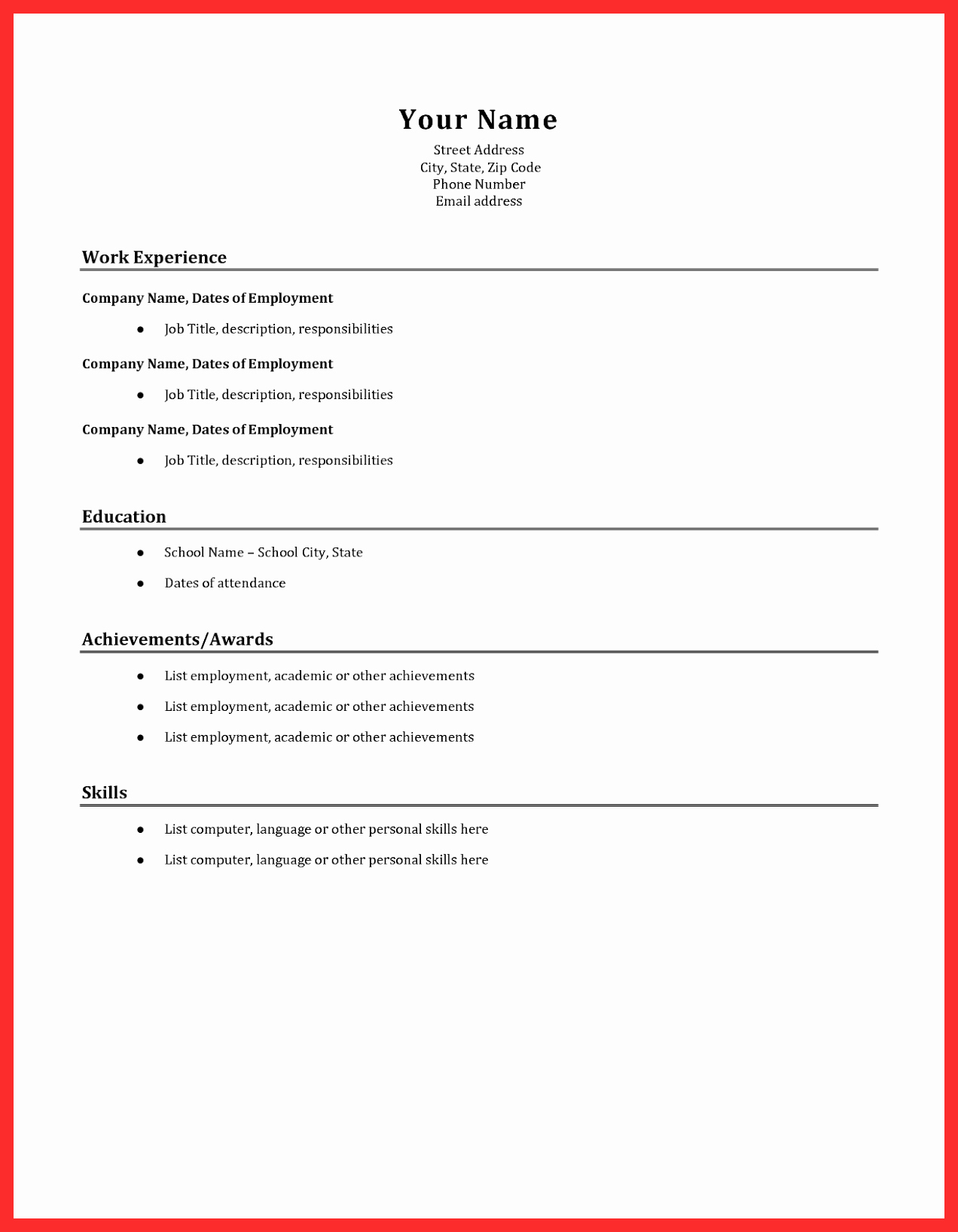 Copy Of A Resume format Elegant Paste Resume format