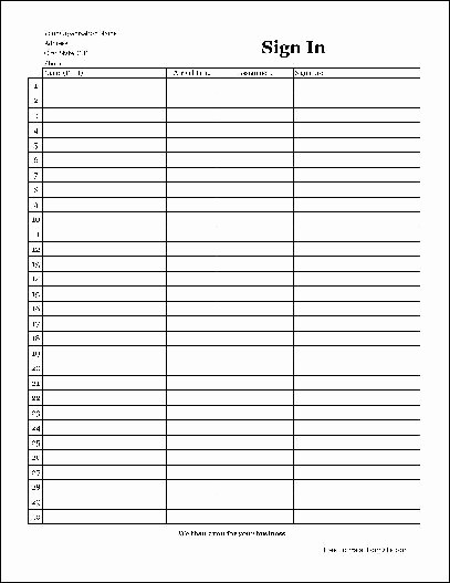 Copy Of Sign In Sheet Elegant Free Easy Copy Simple Pany Volunteer Sign In Sheet with
