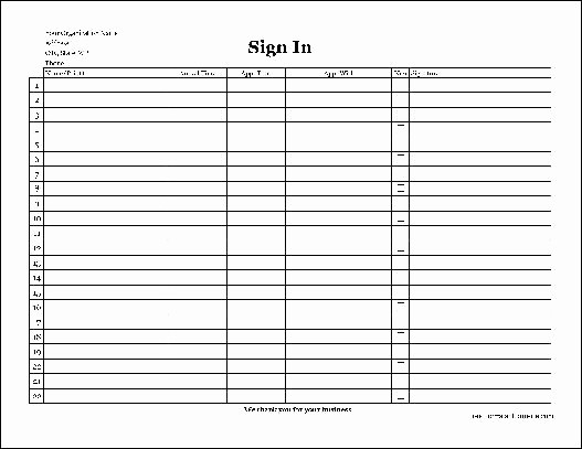 Copy Of Sign In Sheet Fresh Free Easy Copy Basic Pany Appointment Sign In Sheet