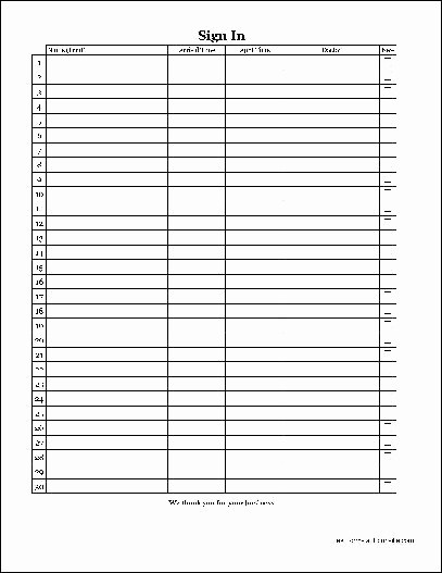 Copy Of Sign In Sheet Inspirational Free Easy Copy Basic Patient Sign In Sheet Tall From