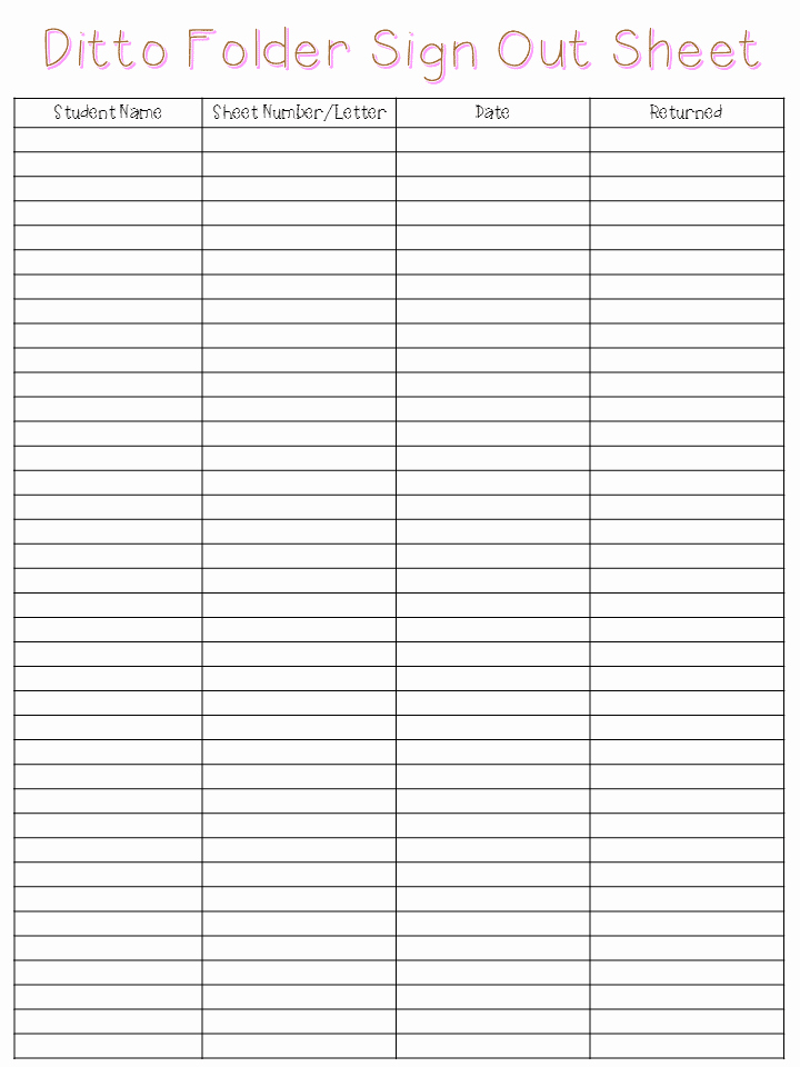 Copy Of Sign In Sheet Luxury What You Need Another Copy the Owl Teacher
