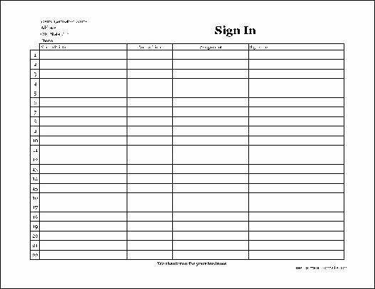 Copy Of Sign In Sheet New Free Easy Copy Simple Pany Volunteer Sign In Sheet with