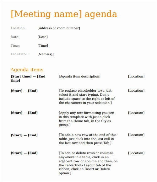 Corporate Board Meeting Minutes Template New 12 Sample Agenda Templates