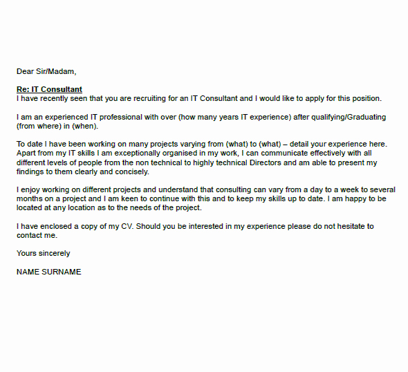 Cover Letter for Staffing Agency Luxury It Consultant Cover Letter Example Icover