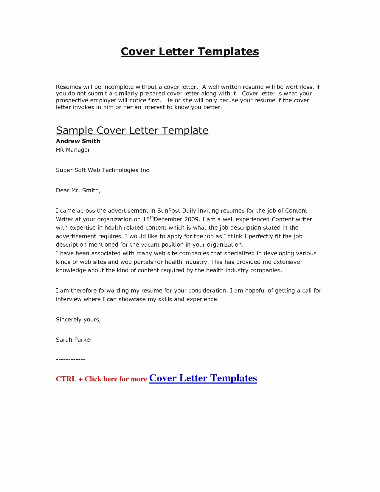 Cover Letter Of A Resume Inspirational Resume Cover Letter Template 2017