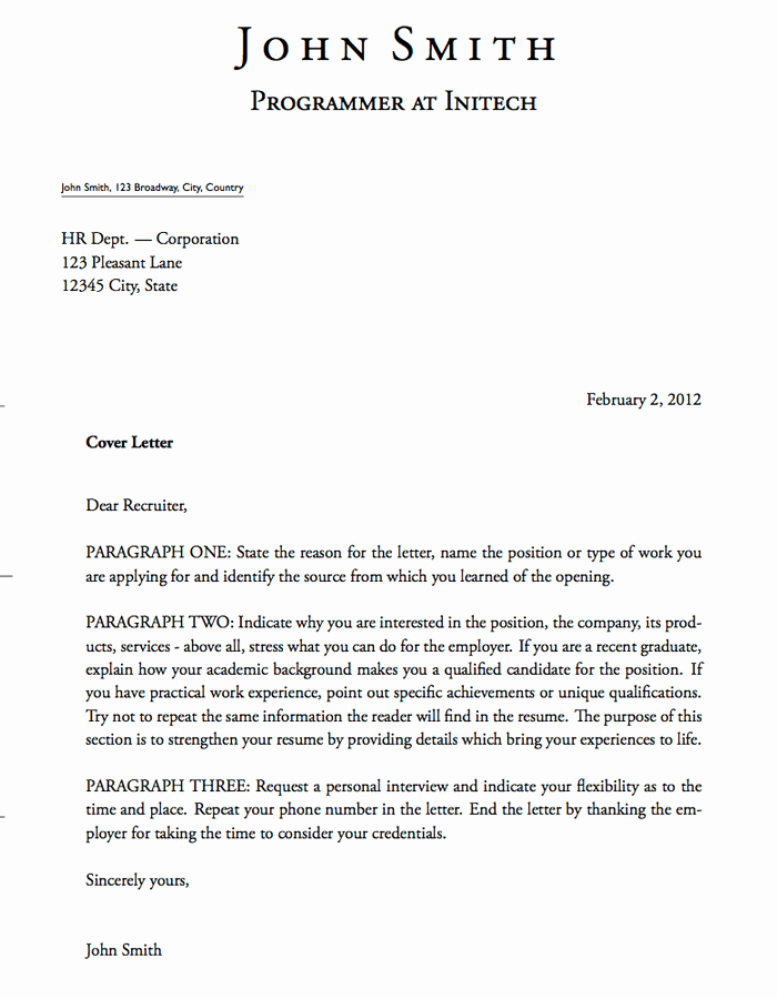 Cover Letter Template for Pages New 5 Free Cover Letter Templates Excel Pdf formats